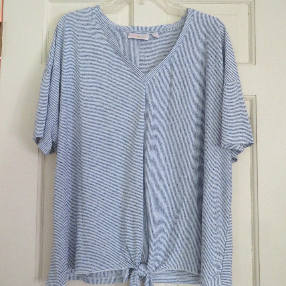 Belle by Kim Gravel Indigo Striped Top